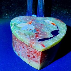 Heart Shaped Soapstone Jewelry/Trinket Box